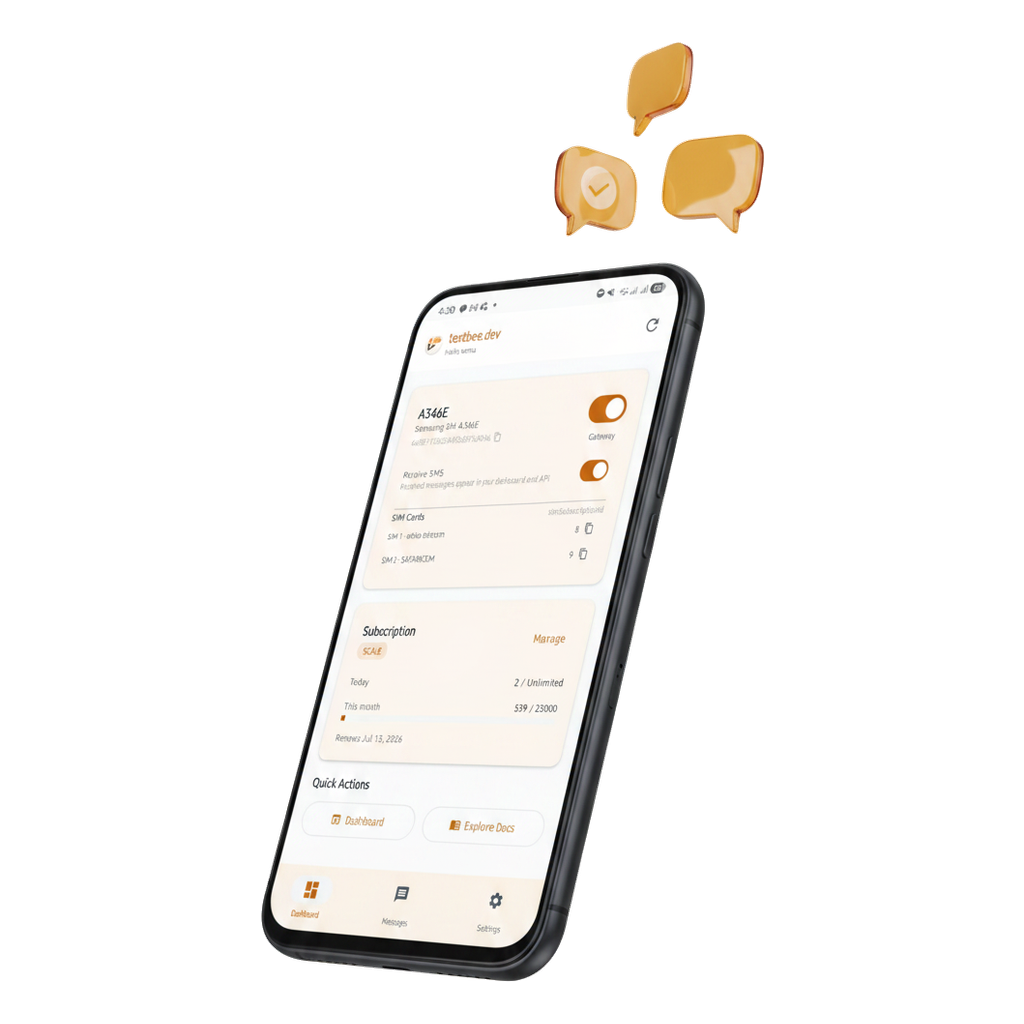 textbee Android SMS gateway product preview