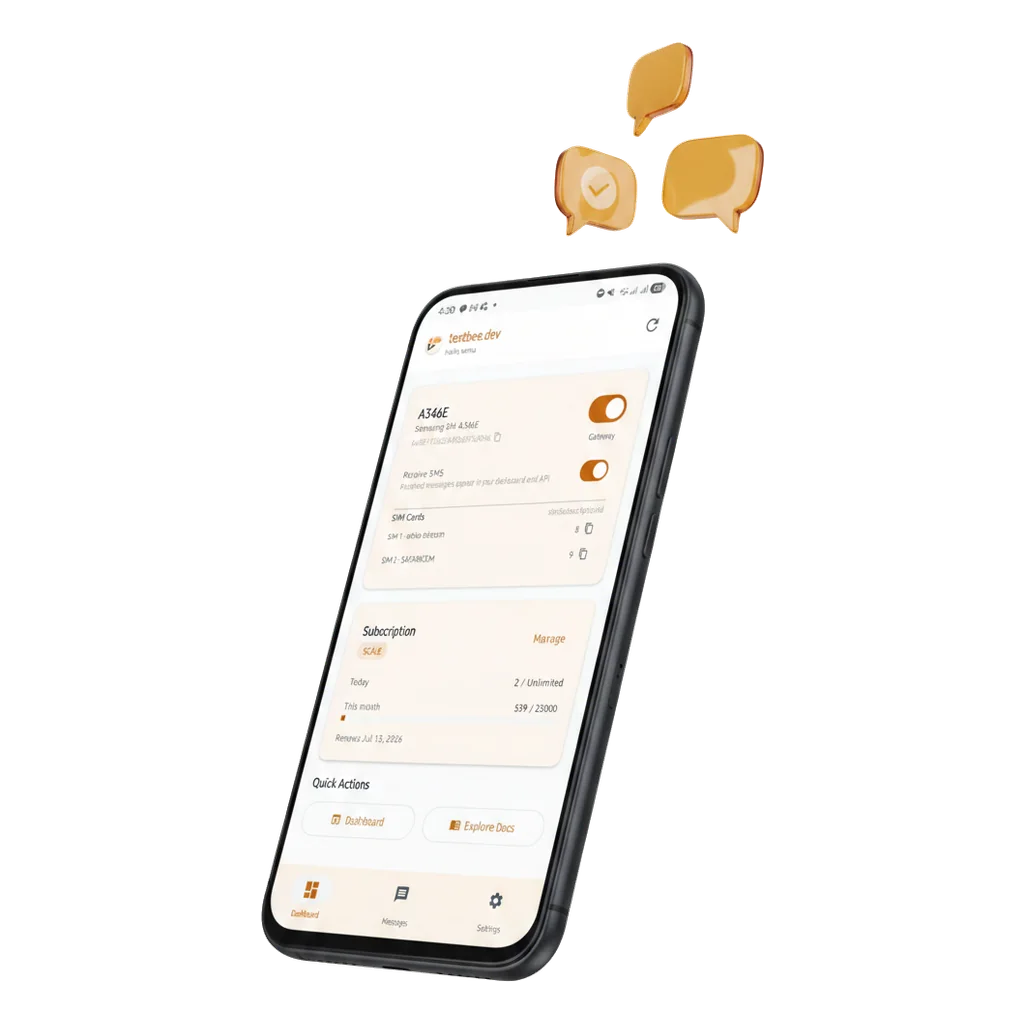 textbee Android SMS gateway product preview