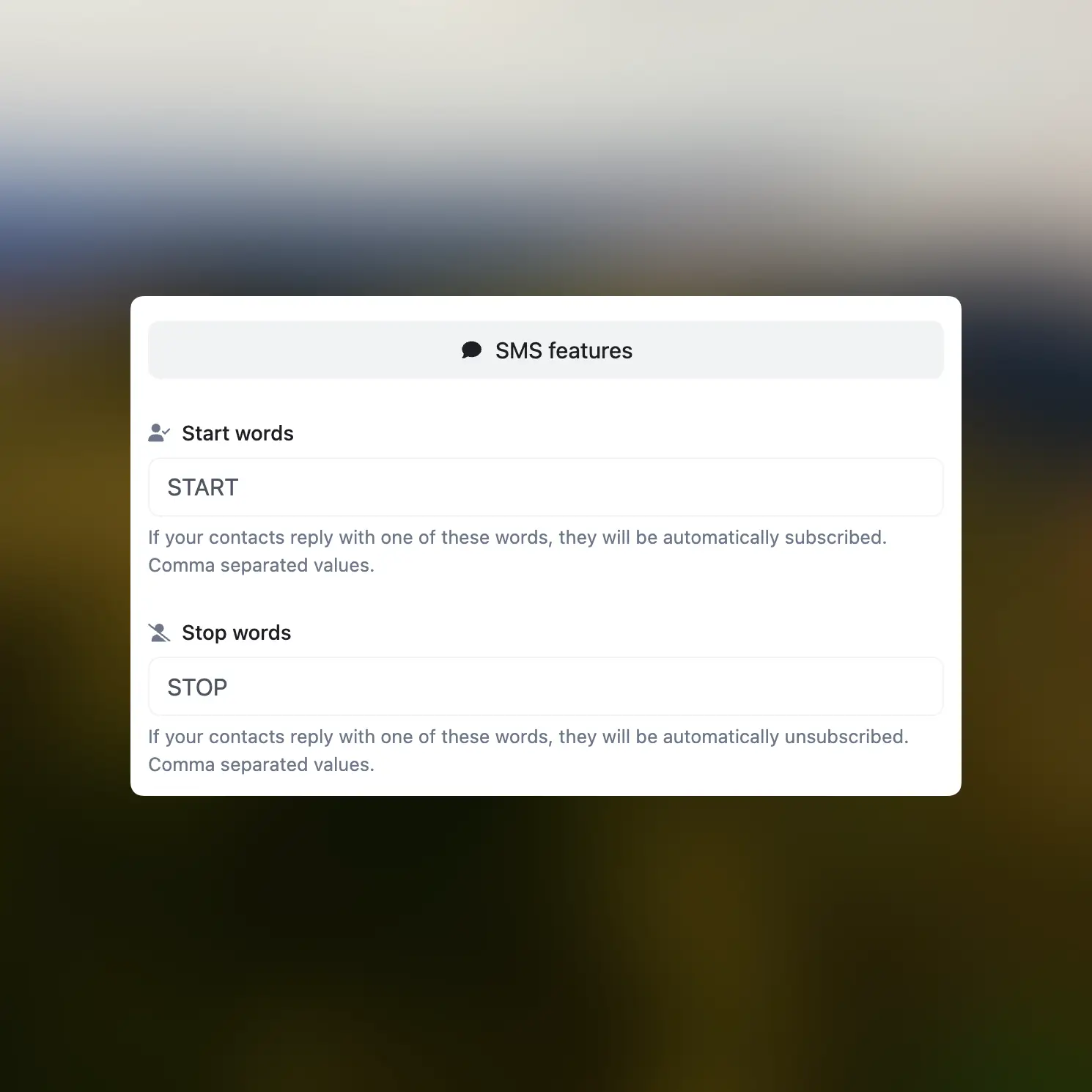 66text displaying the opt-out features for SMS contacts